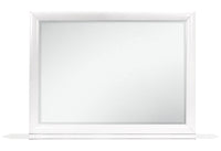 White Mirror with Rectangular Wood Trim