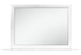 White Mirror with Rectangular Wood Trim