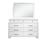 White Mirror with Rectangular Wood Trim