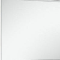 White Mirror with Rectangular Wood Trim