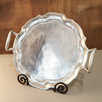 Vintage Look Baroque Silver Handled Tray