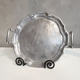 Vintage Look Baroque Silver Handled Tray