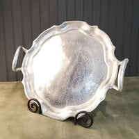 Vintage Look Baroque Silver Handled Tray