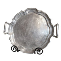 Vintage Look Baroque Silver Handled Tray