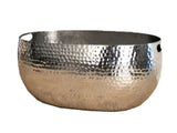 Handcrafted Hammered Stainless Steel Oval Beverage Tub