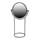 Black Tabletop Standing Round Vanity Mirror