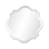 Square Frameless Mirror with Scallop Edges
