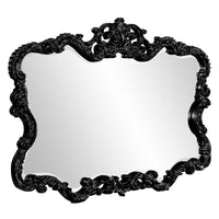 Scallop Mirror with Ornate Black Lacquer Frame