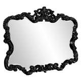 Scallop Mirror with Ornate Black Lacquer Frame