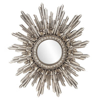 Oval Antiqued Silver Leaf Finish Mirror