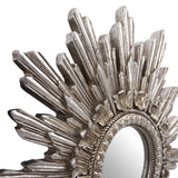 Oval Antiqued Silver Leaf Finish Mirror