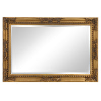 Rectangular Antiqued Gold Wood Frame Mirror