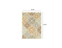 3' x 5' Ivory Grey Floral Medallion Indoor Outdoor Area Rug