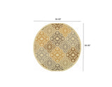 3' x 5' Ivory Grey Floral Medallion Indoor Outdoor Area Rug