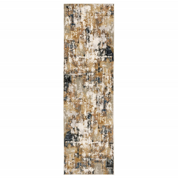 6' x 9' Ivory Gray Abstract Sectors Indoor Area Rug