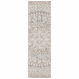 5' x 8' Ivory Grey Distresed Oversize Medallion Indoor Area Rug