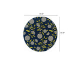 4' x 6' Indigo and Lime Green Floral Indoor Outdoor Area Rug
