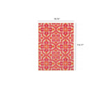 6' x 9' Pink and Orange Medallion Indoor Outdoor Area Rug