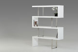 Contemporary High Gloss White Zig Zag Bookcase
