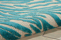 8' x 11' Aqua Abstract Indoor Outdoor Area Rug