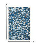 3' x 4'  Tropical Blue Abstract Indoor Outdoor Area Rug