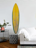 Distressed and Rustic Yellow Surfboard Wood Panel Wall Art