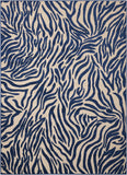 4? x 6? Navy Zebra Pattern Indoor Outdoor Area Rug
