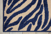 4? x 6? Navy Zebra Pattern Indoor Outdoor Area Rug