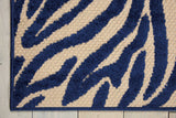 4? x 6? Navy Zebra Pattern Indoor Outdoor Area Rug