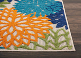 2’ x 6' Orange Floral Outdoor Runner Rug