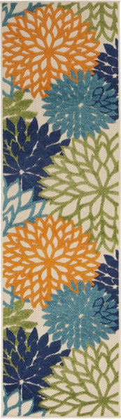 2? x 12? Multicolor Floral Indoor Outdoor Runner Rug