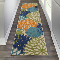 2? x 12? Multicolor Floral Indoor Outdoor Runner Rug