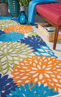 2? x 12? Multicolor Floral Indoor Outdoor Runner Rug