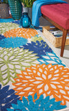 2? x 12? Multicolor Floral Indoor Outdoor Runner Rug