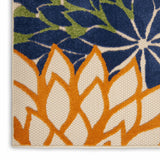 2’ x 6' Orange Floral Outdoor Runner Rug