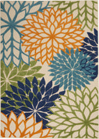 3? x 4' Orange Floral Outdoor Area Rug