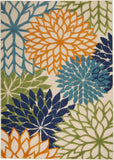 3? x 4' Orange Floral Outdoor Area Rug