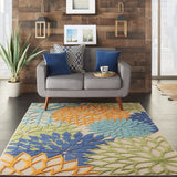 3? x 4' Orange Floral Outdoor Area Rug