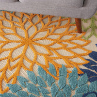 3? x 4' Orange Floral Outdoor Area Rug