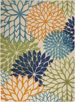 3? x 4' Orange Floral Outdoor Area Rug
