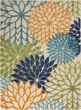 3? x 4' Orange Floral Outdoor Area Rug