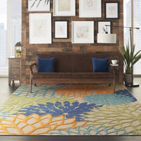 3? x 4' Orange Floral Outdoor Area Rug