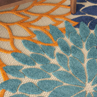 3? x 4' Orange Floral Outdoor Area Rug