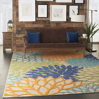 3? x 4' Orange Floral Outdoor Area Rug