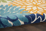 8? Round Orange Floral Outdoor Area Rug
