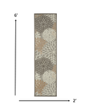 2? x 10? Natural and Gray Indoor Outdoor Runner Rug