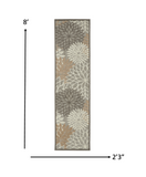 2? x 10? Natural and Gray Indoor Outdoor Runner Rug
