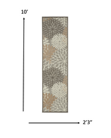 2? x 10? Natural and Gray Indoor Outdoor Runner Rug