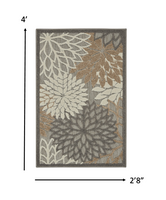 2? x 10? Natural and Gray Indoor Outdoor Runner Rug