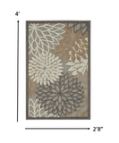2? x 10? Natural and Gray Indoor Outdoor Runner Rug